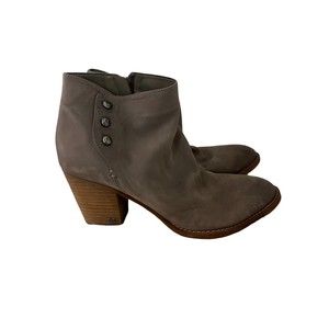 Sam Edelman Mariella Womens Ankle Boots Booties Beige Leather Zip 3 Butt…